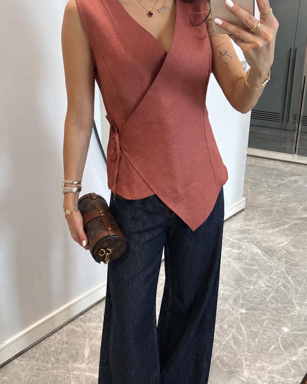 Wrap Tie Sleeveless Top