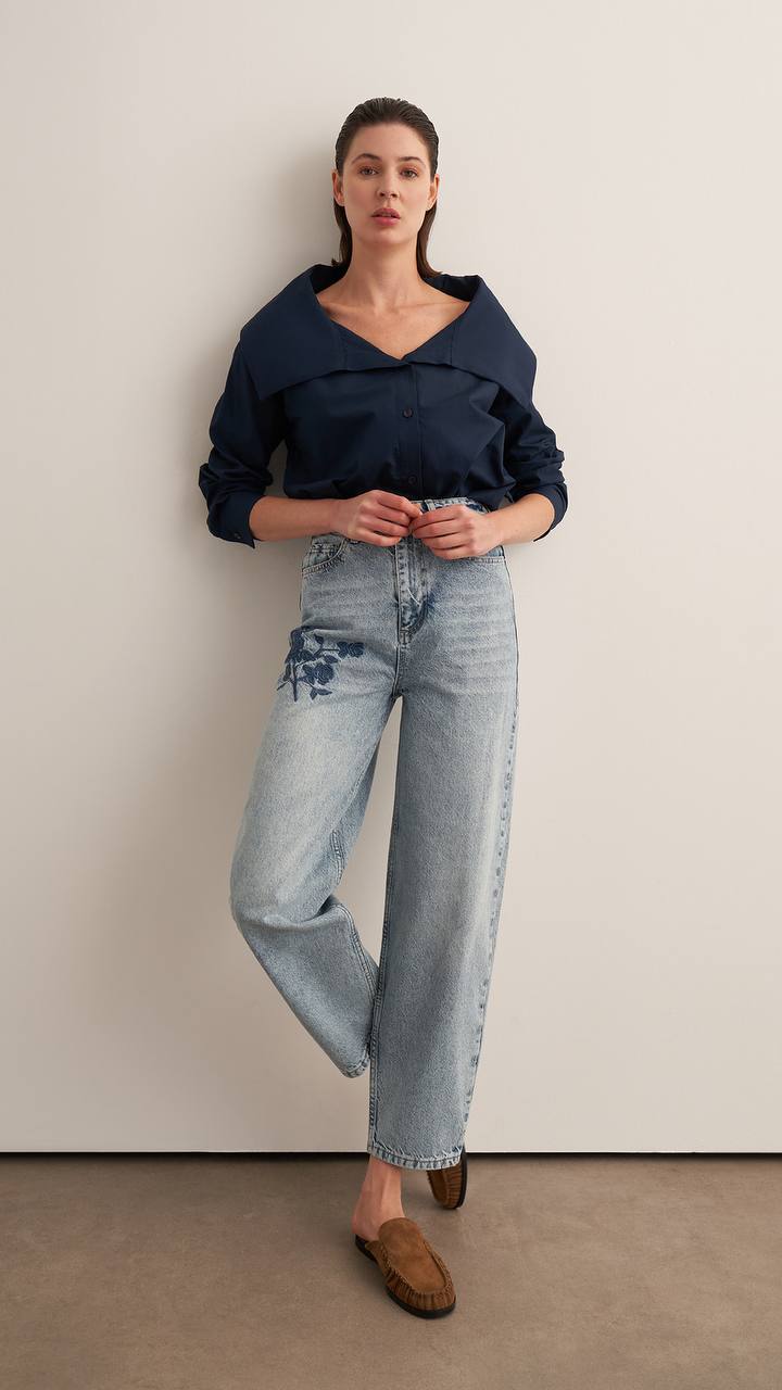 Floral Barrel Jeans