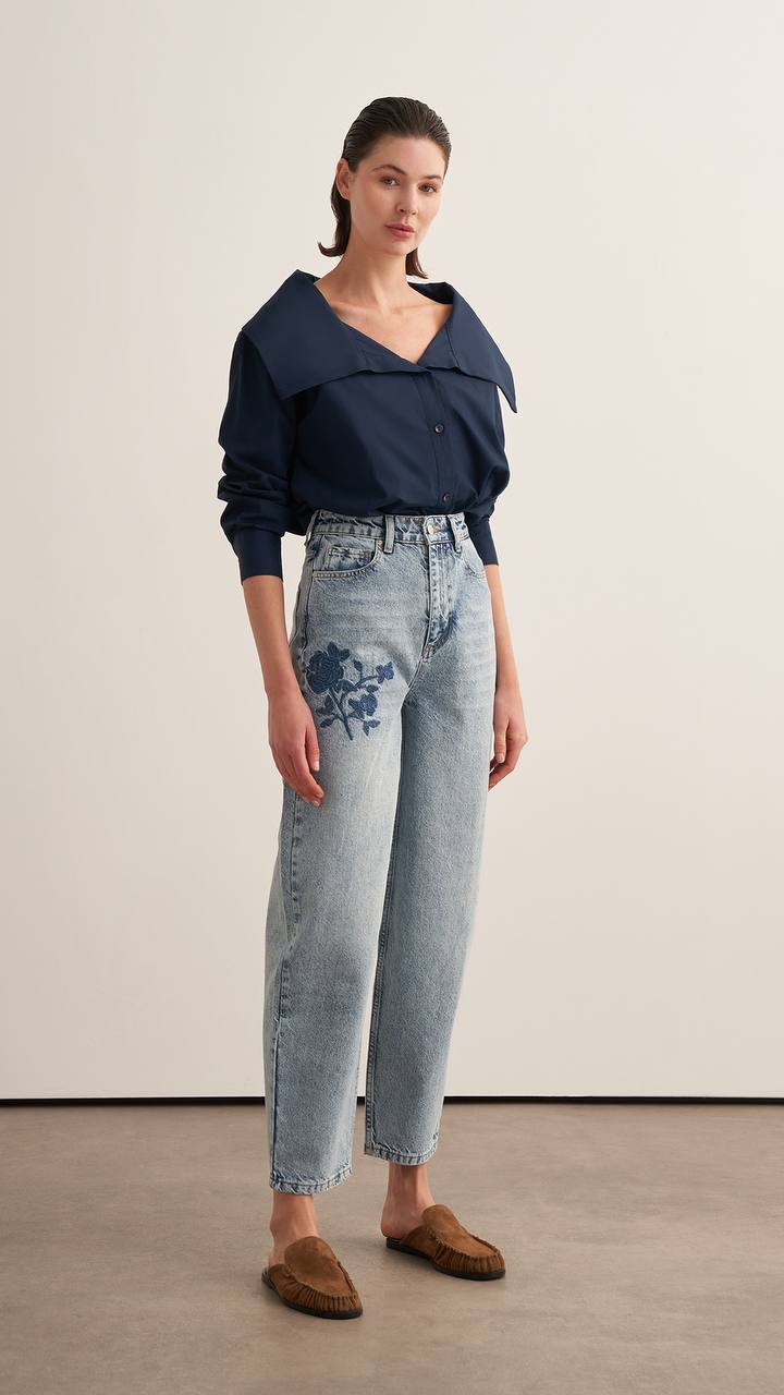 Floral Barrel Jeans