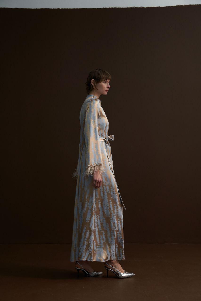 Elegant Satin Belted Maxi Dress