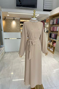 Crystal Detail Belted Maxi Dress