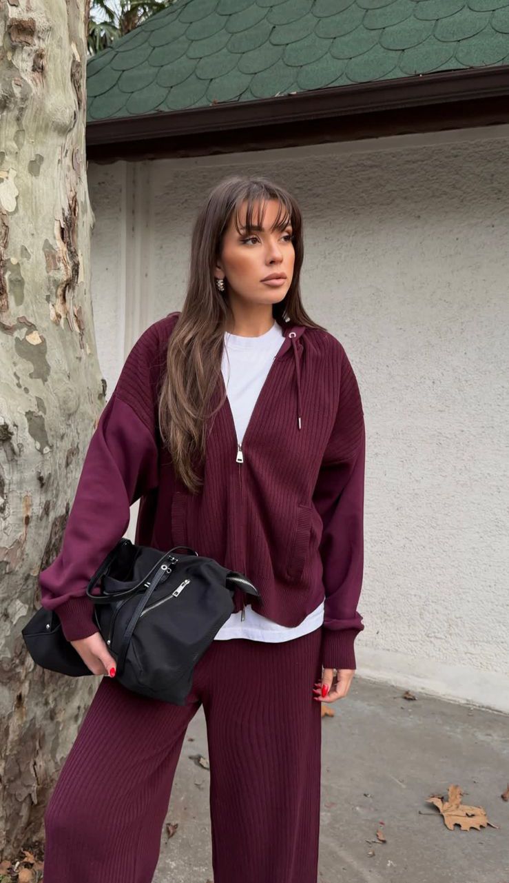 Ribbed Zip-Up Lounge Set