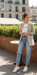 Pinstripe Tailored Blazer