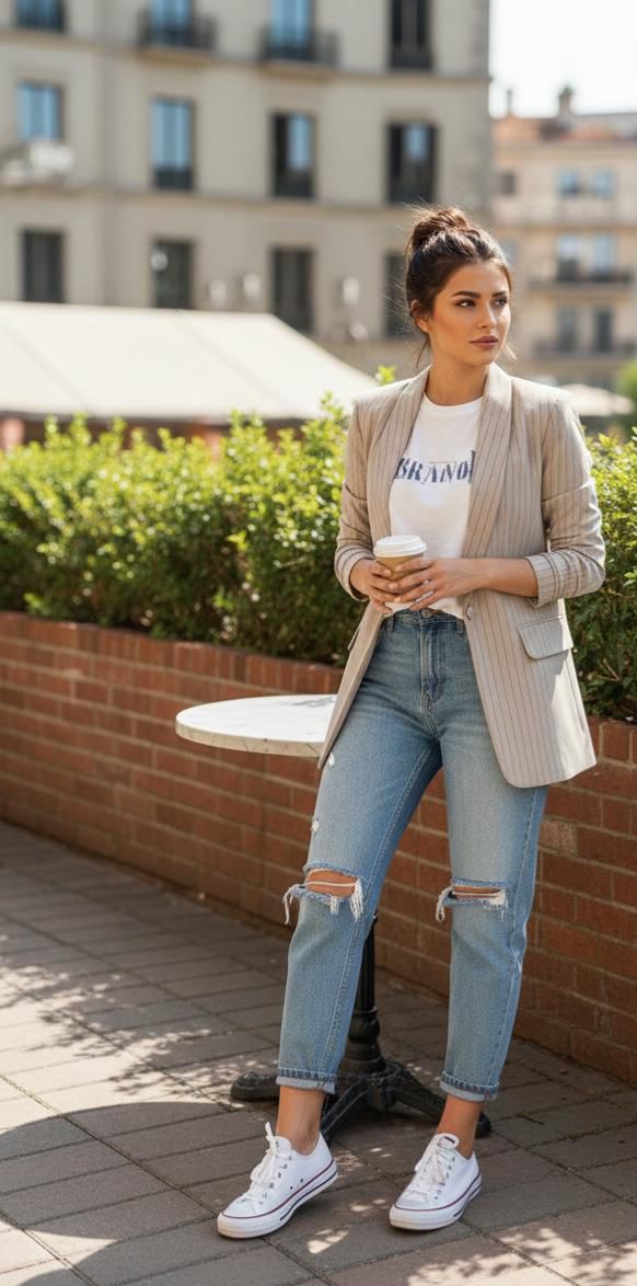 Pinstripe Tailored Blazer